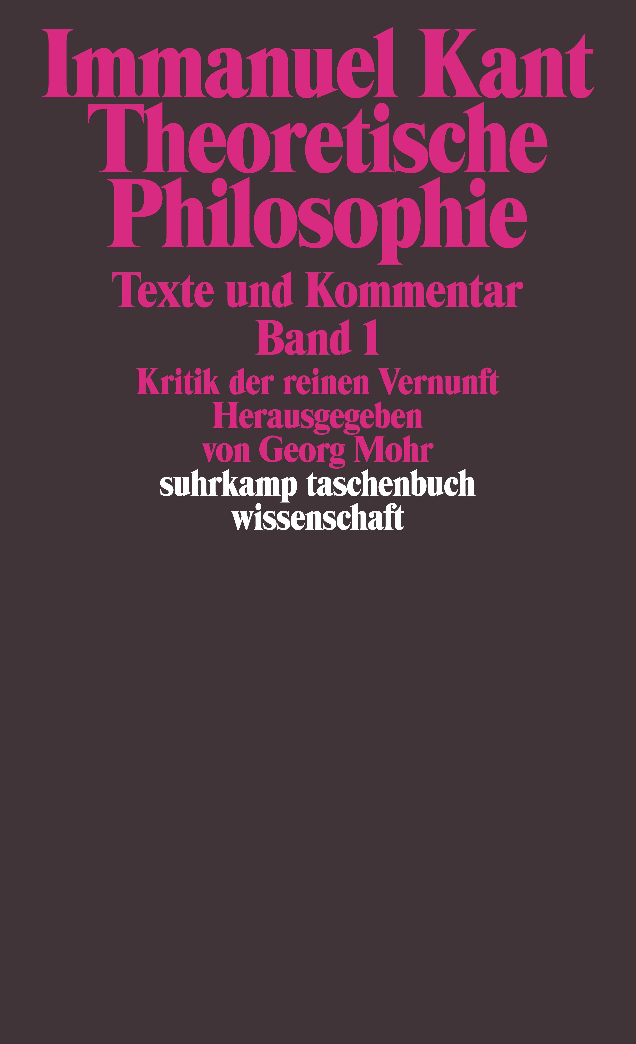 Theoretische Philosophie Buch Von Immanuel Kant Suhrkamp Verlag