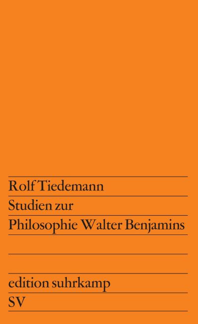 U1 zu Studien zur Philosophie Walter Benjamins
