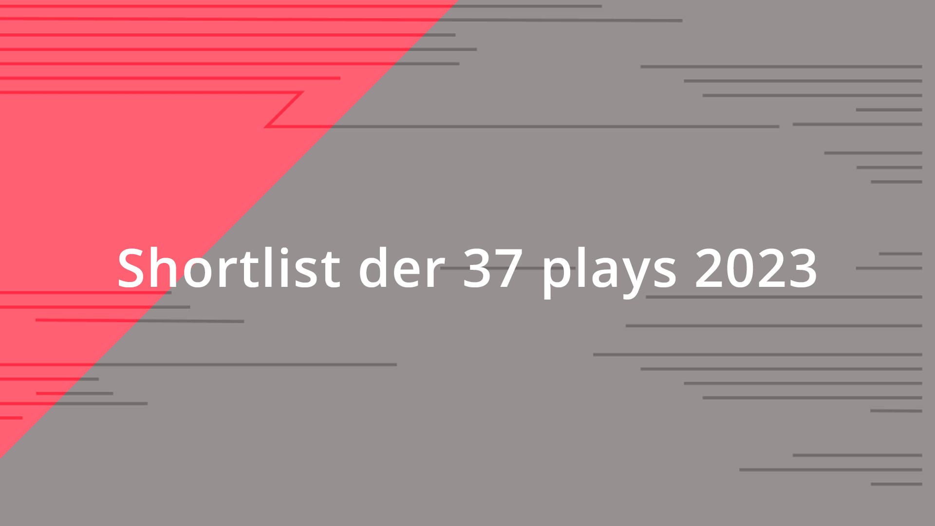 Beitrag zu <em>Sex Play</em> von Patty Kim Hamilton auf der Shortlist von »37 Plays«