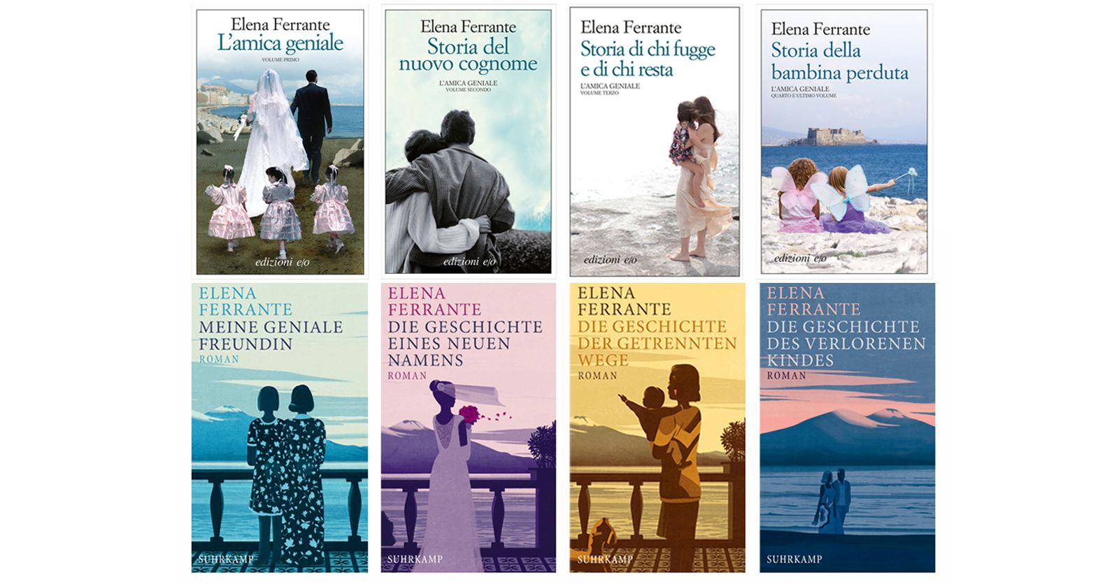 Beitrag zu #FerranteFever weltweit: Die Cover der internationalen Ausgaben