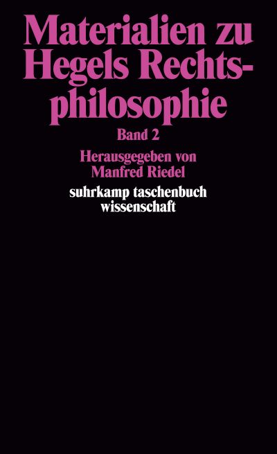 U1 zu Materialien zu Hegels Rechtsphilosophie. Band 2