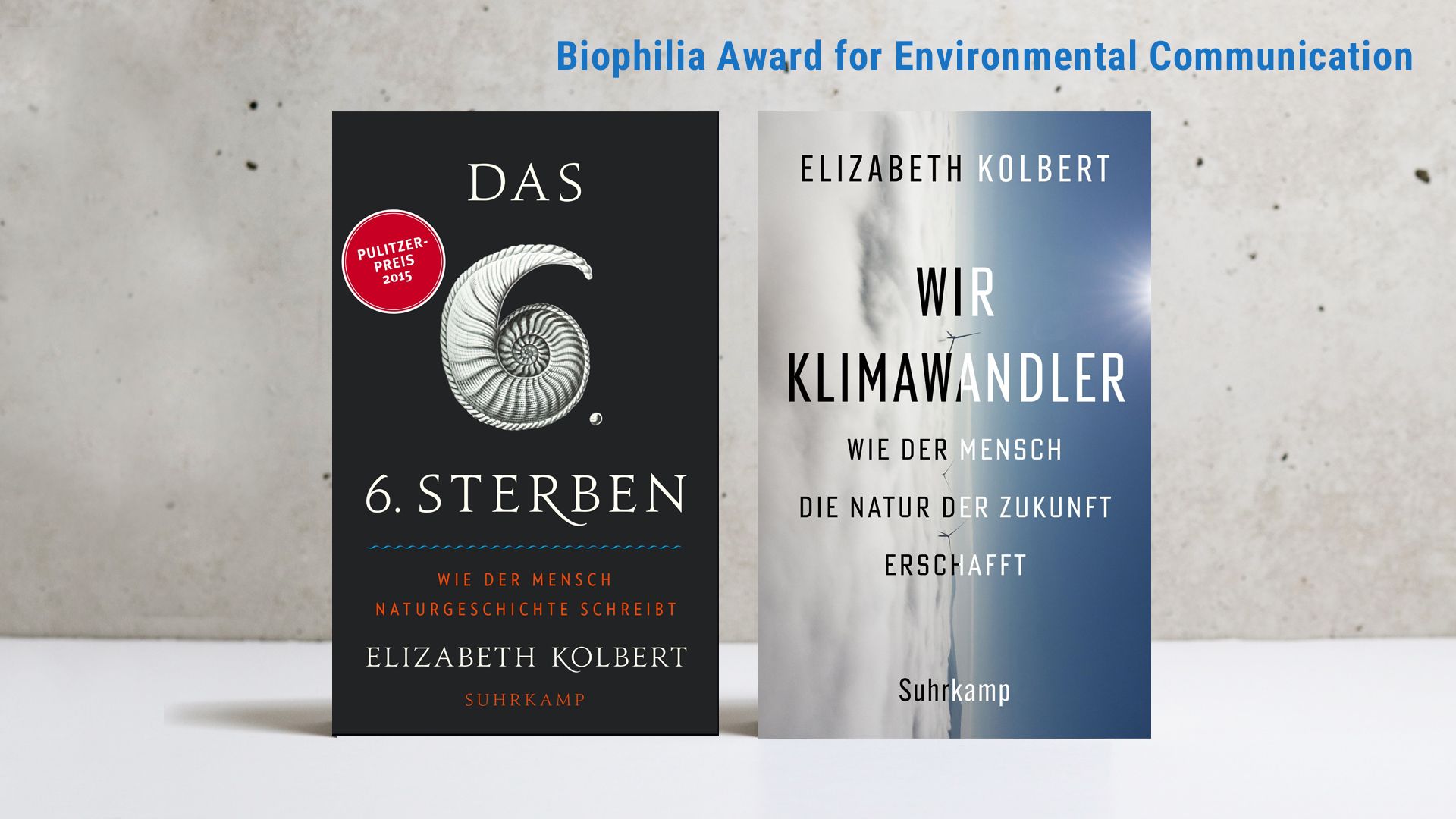 Beitrag zu Elizabeth Kolbert erhält den Biophilia Award for Environmental Communication