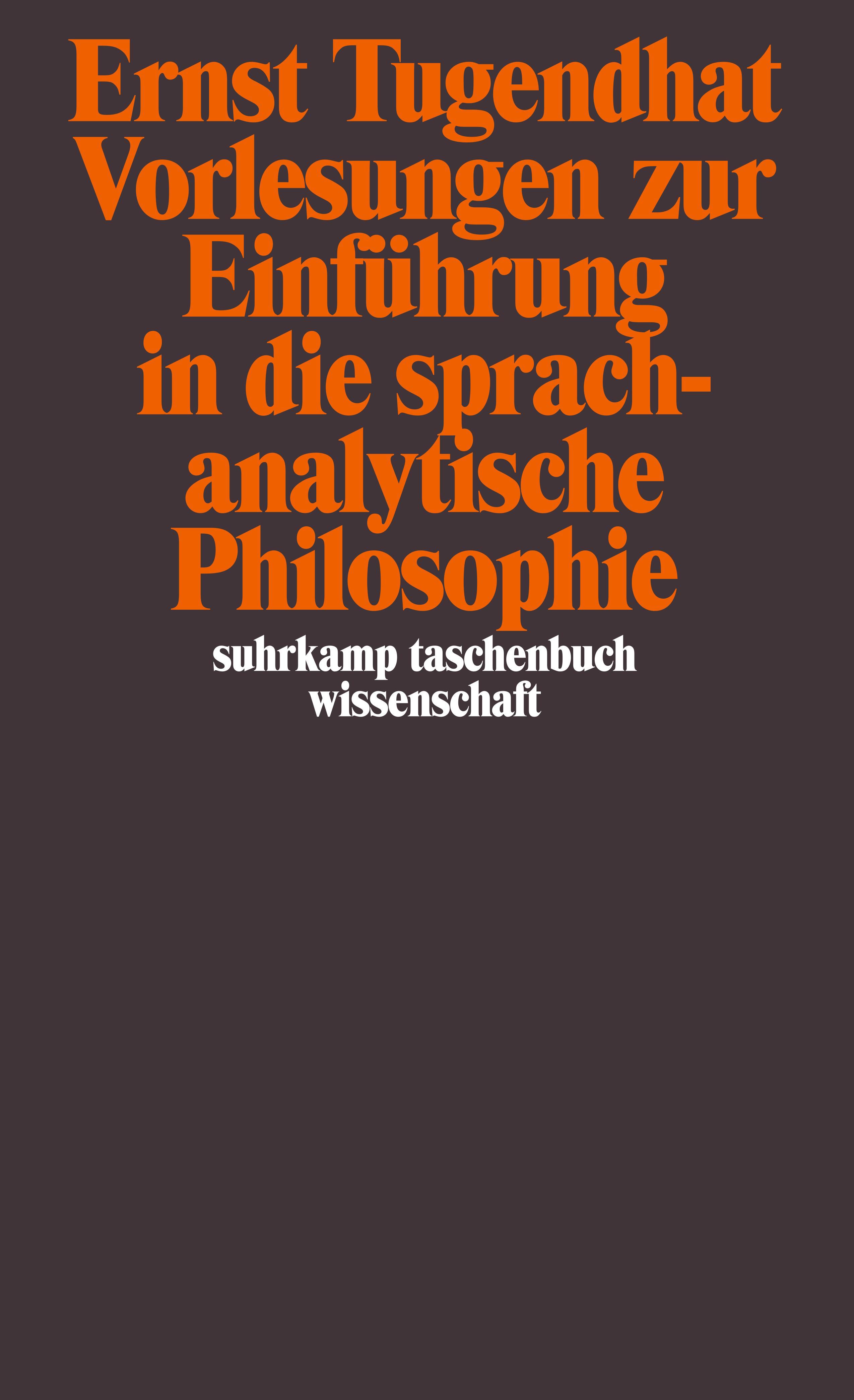 Vorlesungen Zur Einführung In Die Sprachanalytische Philosophie. Buch ...