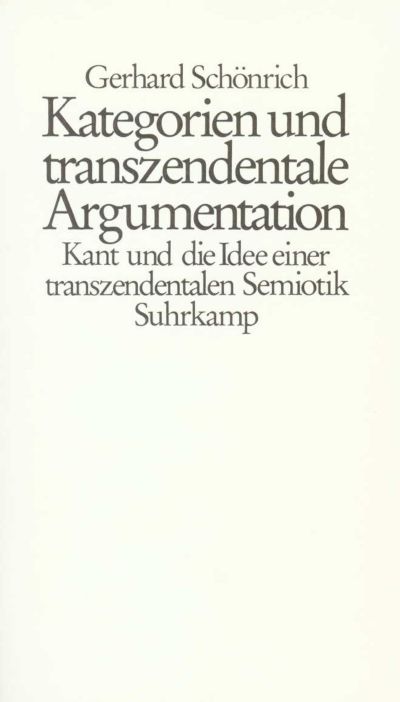 U1 zu Kategorien und transzendentale Argumentation