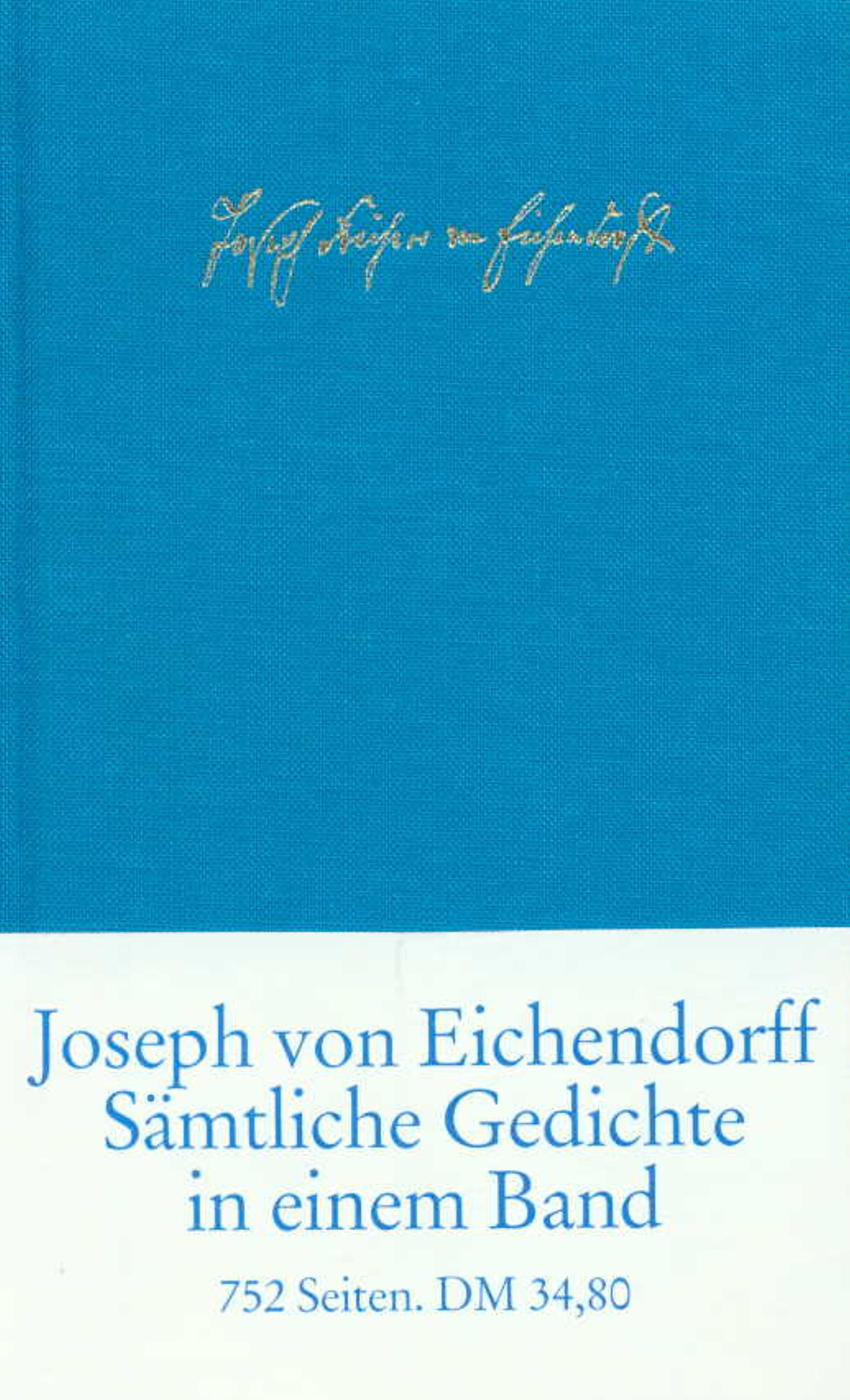 Sämtliche Gedichte Und Versepen. Buch Von Joseph Von Eichendorff (Insel ...