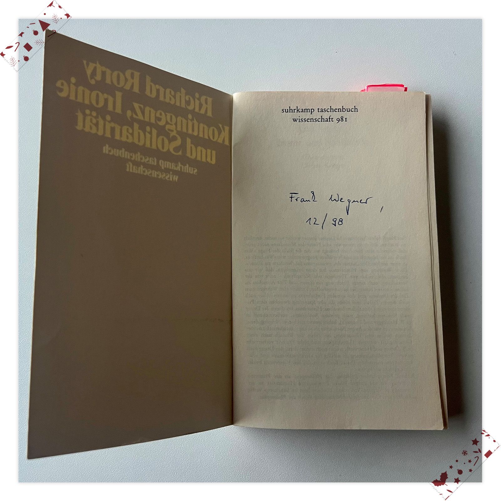 Frank Wegner (Lektorat Internationale Literatur) empfiehlt »Kontigenz, Ironie und Solidarität« von Richard Rorty