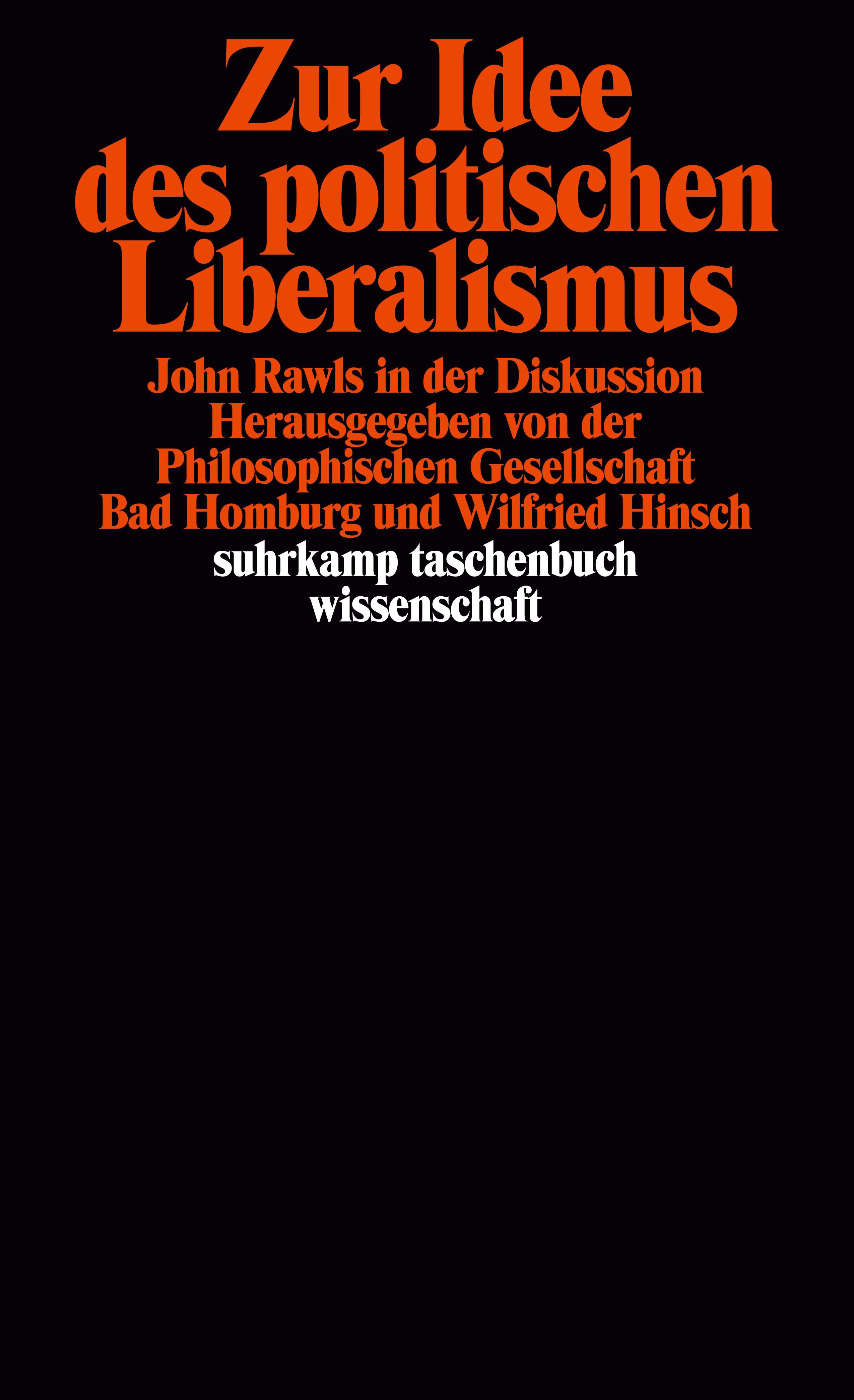 Zur Idee Des Politischen Liberalismus. Buch Von Wilfried Hinsch ...