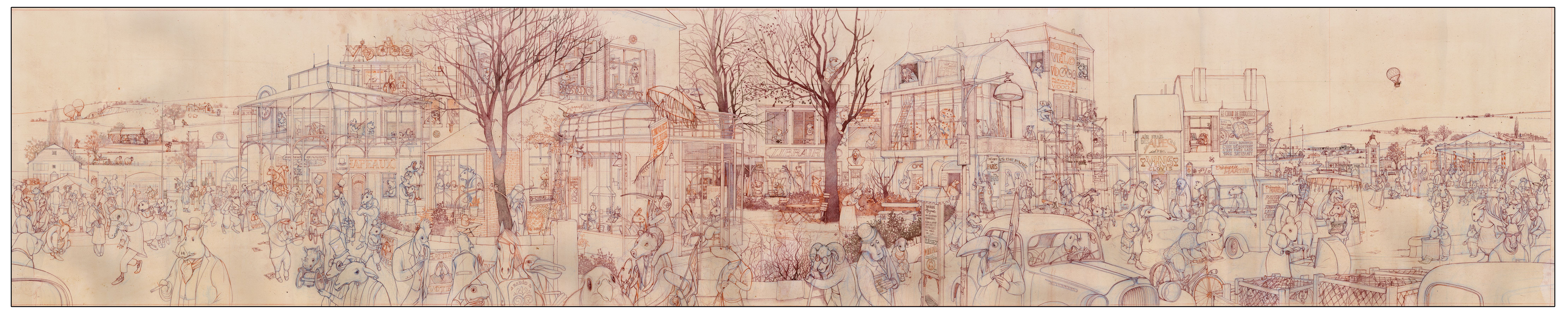 Bild von Skizze des Riesenleporellos aus »Eine winzig kleine Sekunde« von Rébecca Dautremer