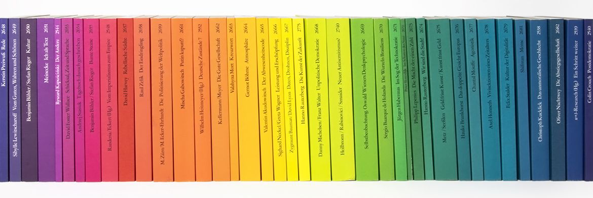 Fleckhaus‘ Entwurf der edition suhrkamp: das Farbspektrum der Regenbogenreihe