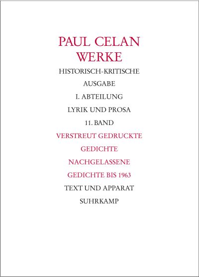 U1 zu Werke. Historisch-kritische Ausgabe. I. Abteilung: Lyrik und Prosa