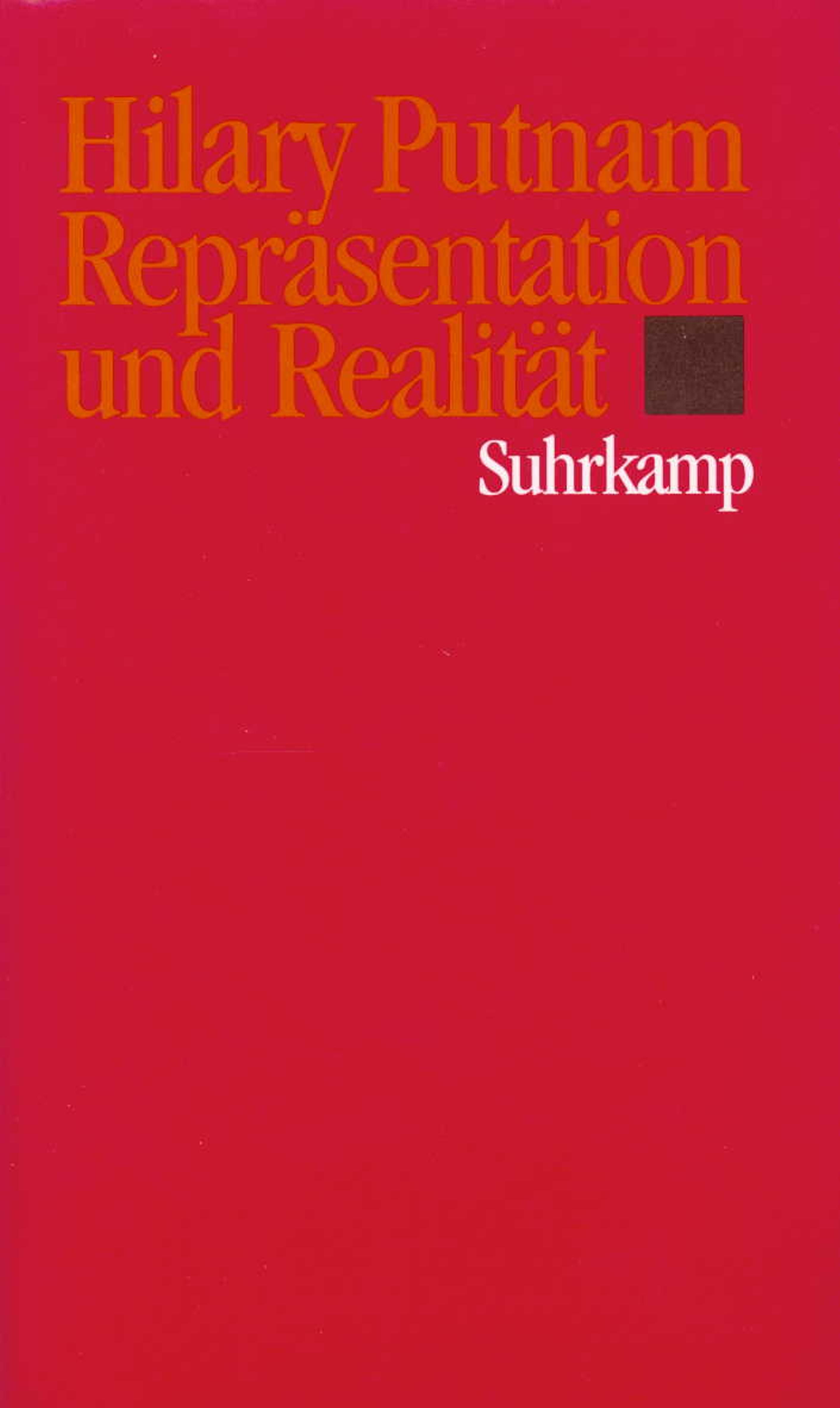 Repräsentation Und Realität Buch Von Hilary Putnam Suhrkamp Verlag 